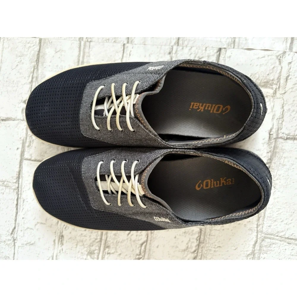 OLUKAI Nohea Moku‎ no-tie boat shoes shoes Mesh men's sz 10